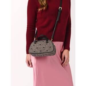 NEW SHIRALEAH vallerie tweed mini handbag in grey